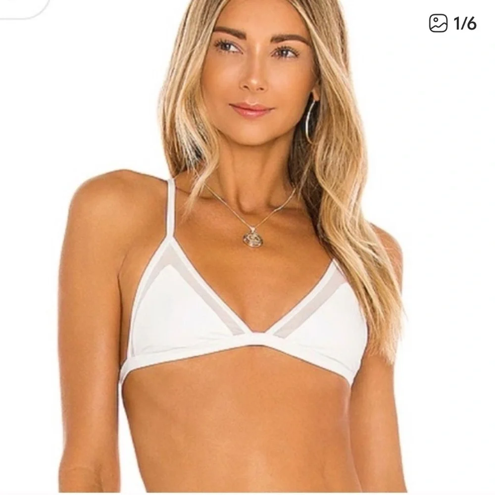 Lovers + Friends | New Cashel bikini swim top Women’s size S triangle sheer NWT - Picture 6 of 6